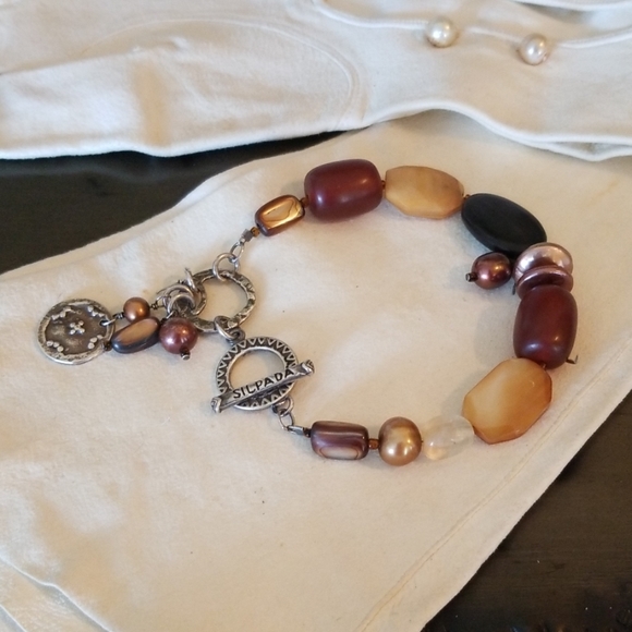 Silpada ~ Earthy Natural Beaded Bracelet - Picture 1 of 6